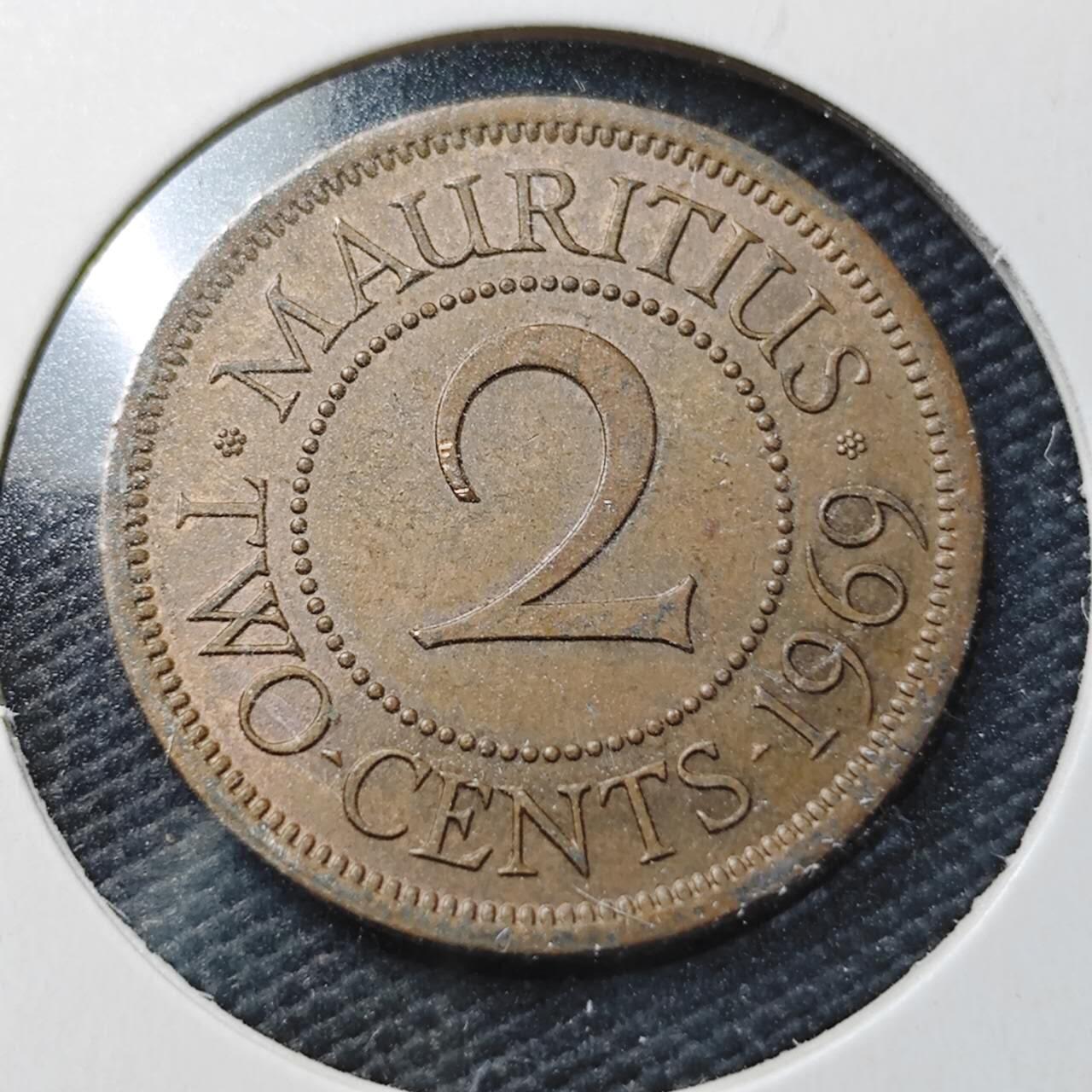 KK钱币收藏小铺  第362场  2月预留时间 周末发货  1969英属毛里求斯2分