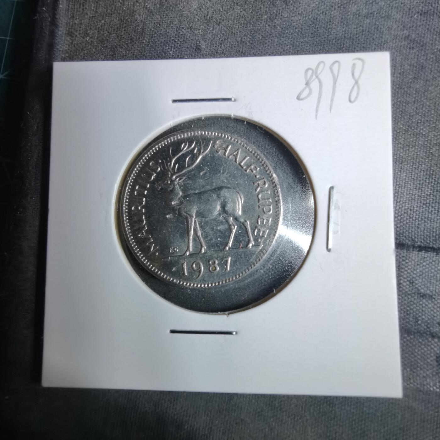 沼泽如烟--第889场 毛里求斯1987年半卢比