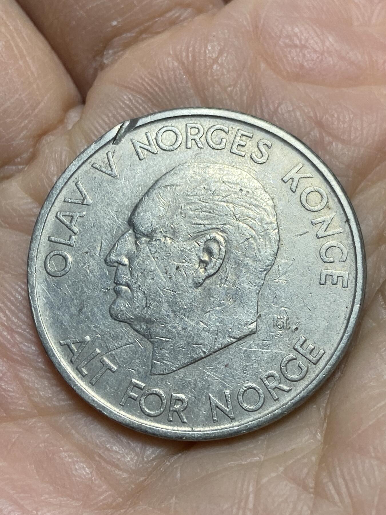 2025年第一百二十一场(总第一百四十七场）外国好品散币(免佣金) 挪威🇳🇴1964年5克朗(奥拉夫五世第一套最大面值)