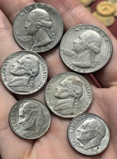 南宋泉阁俄币 外币 国币 专场第十八期 【送拍无额外佣金】 - 美国  25/10/5美分 两组六枚 好品