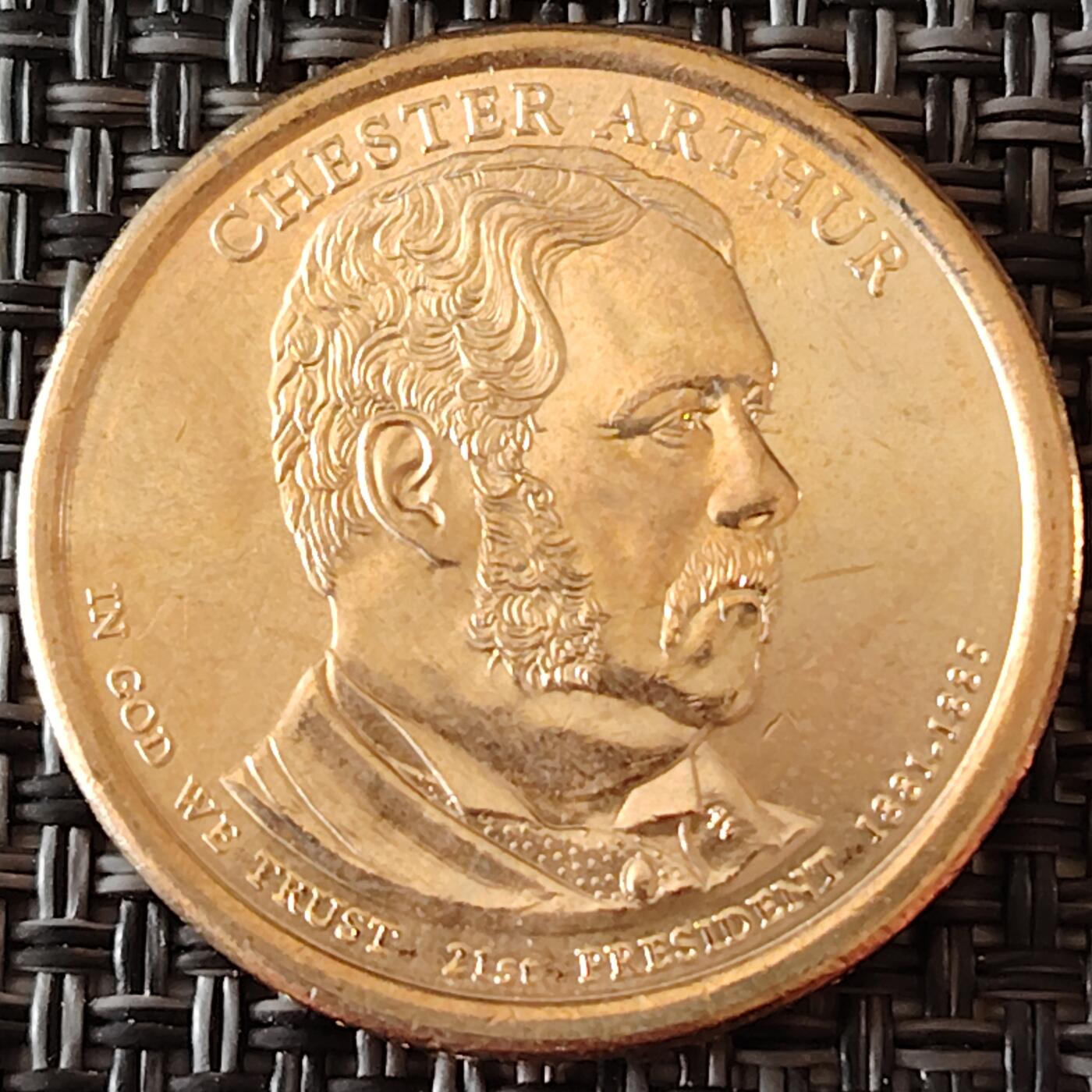 布加迪🐬～世界钱币(上海)🌾第 256 期 /  各国套币和散币 美国🇺🇸总统币 1元 第21届 切斯特·阿瑟(1881-1885)