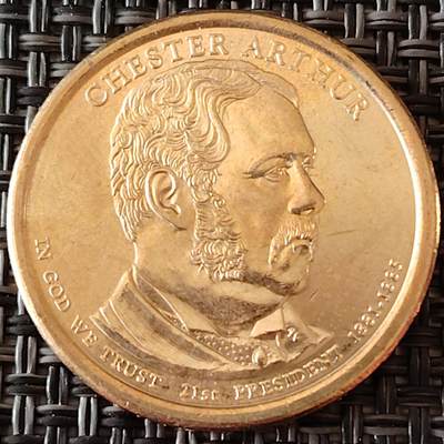 布加迪🐬～世界钱币(上海)🌾第 256 期 /  各国套币和散币 - 美国🇺🇸总统币 1元 第21届 切斯特·阿瑟(1881-1885)