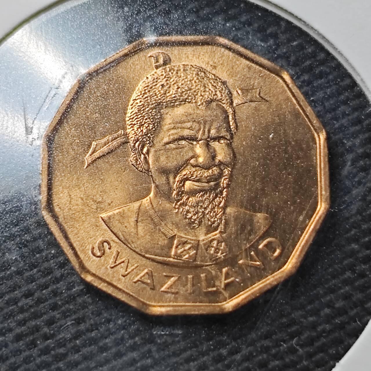 KK钱币收藏小铺  第362场  2月预留时间 周末发货  1974斯威士兰1分铜币 好品