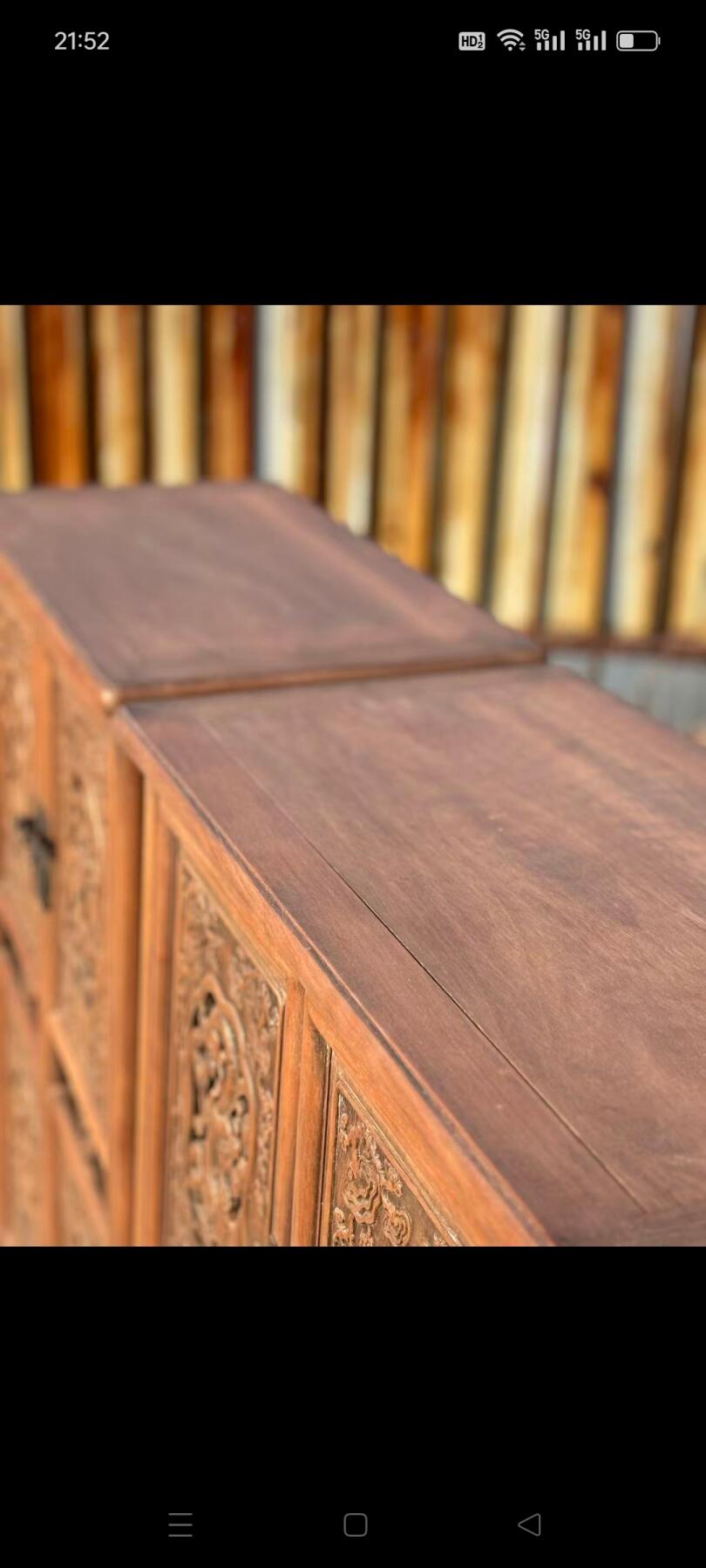 非洲花梨木书柜一对，三面镂空雕刻，木质细腻，纹理清晰漂亮，尺寸如图