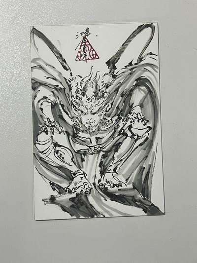 白泽拍卖卡牌手绘专场第27期 - 2025 沈鑫手绘卡 悟空 尺寸：10cm*15cm  沈鑫亲签