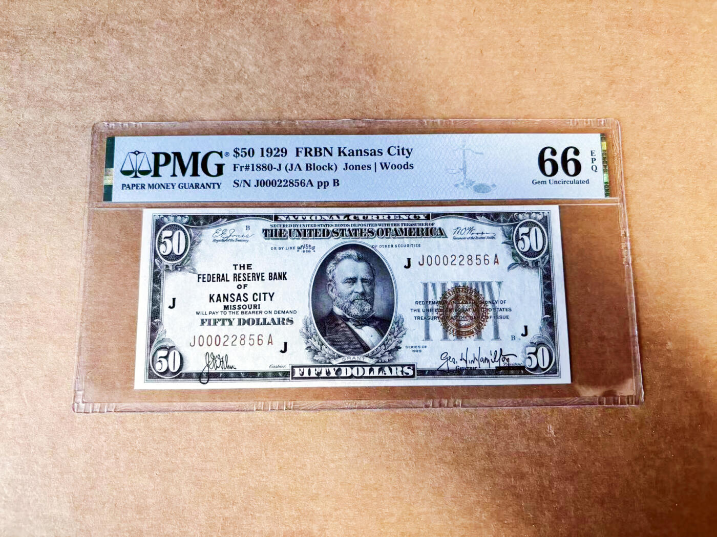 【Blue Auction】世界纸币精拍第745期——18级TOP拍卖/信誉/品质/专业/高效💫 【无47】美国1929年50美金 堪萨斯版较少见 PMG66EPQ 顶级高分