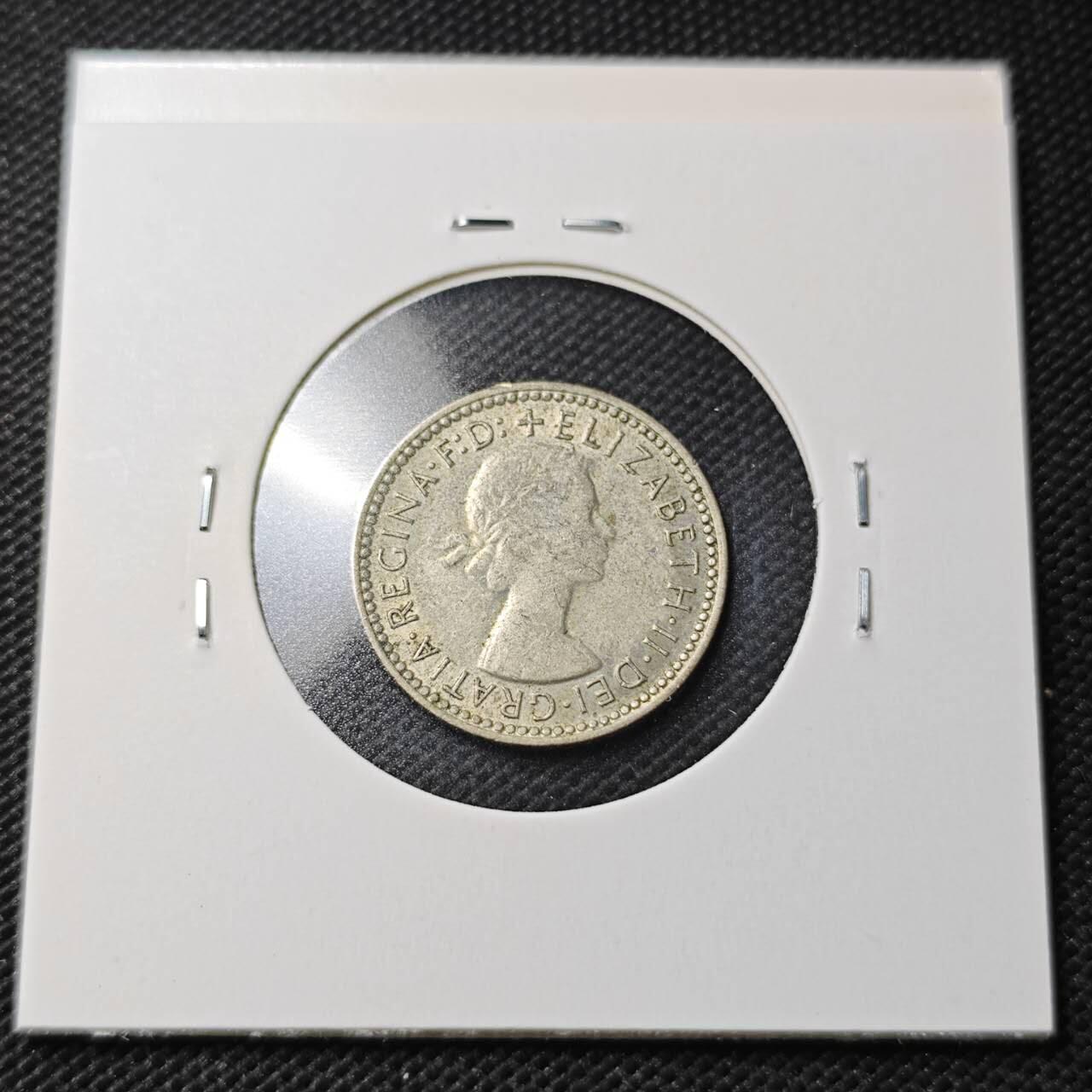 KK钱币收藏小铺  第363场  2月预留时间 周末发货  1958澳大利亚6便士银币