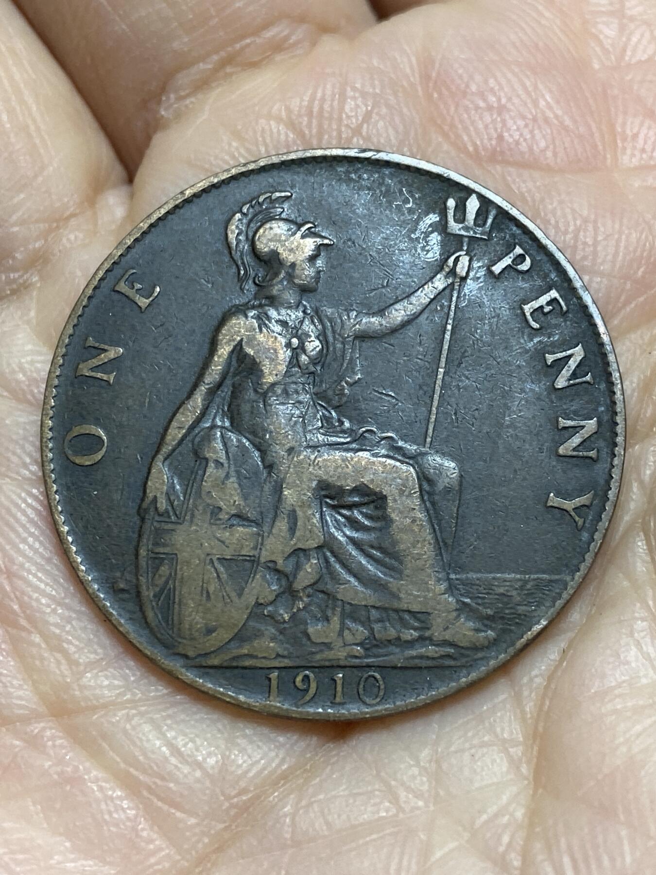 2025年第一百二十一场(总第一百四十七场）外国好品散币(免佣金) 英国🇬🇧1910年1便士(爱德华七世时期)