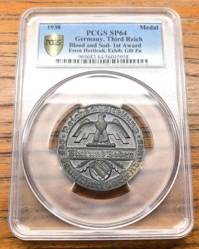 凡希社世界钱币微拍第三百十三期 - 1938德国埃森园艺博览会一等奖锌章PCGS-SP64