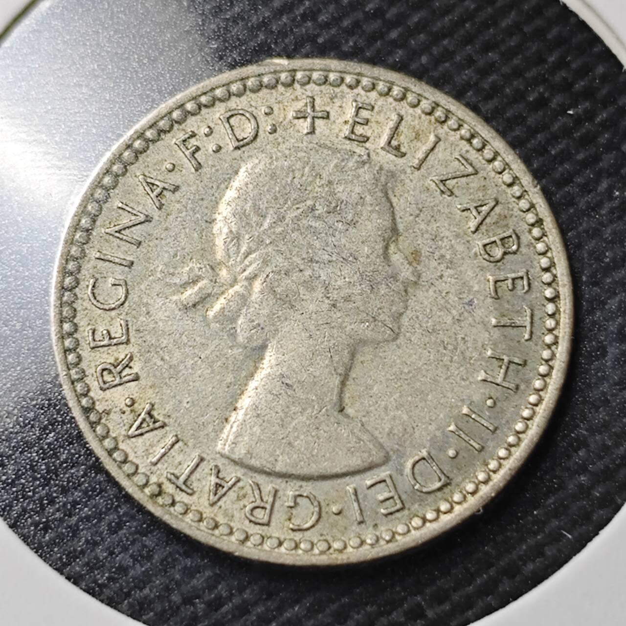 KK钱币收藏小铺  第363场  2月预留时间 周末发货  1958澳大利亚6便士银币