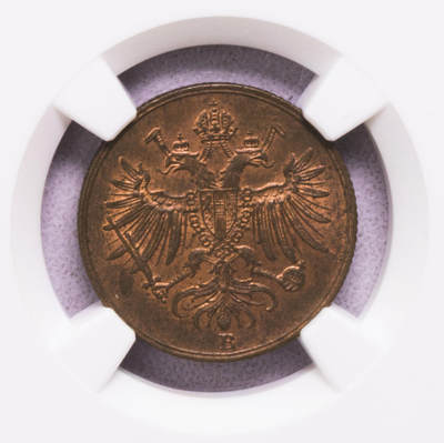 NGC-MS63RB 1862意大利伦巴第威尼斯索尔铜币 原铜光BU - NGC-MS63RB 1862意大利伦巴第威尼斯索尔铜币 原铜光BU