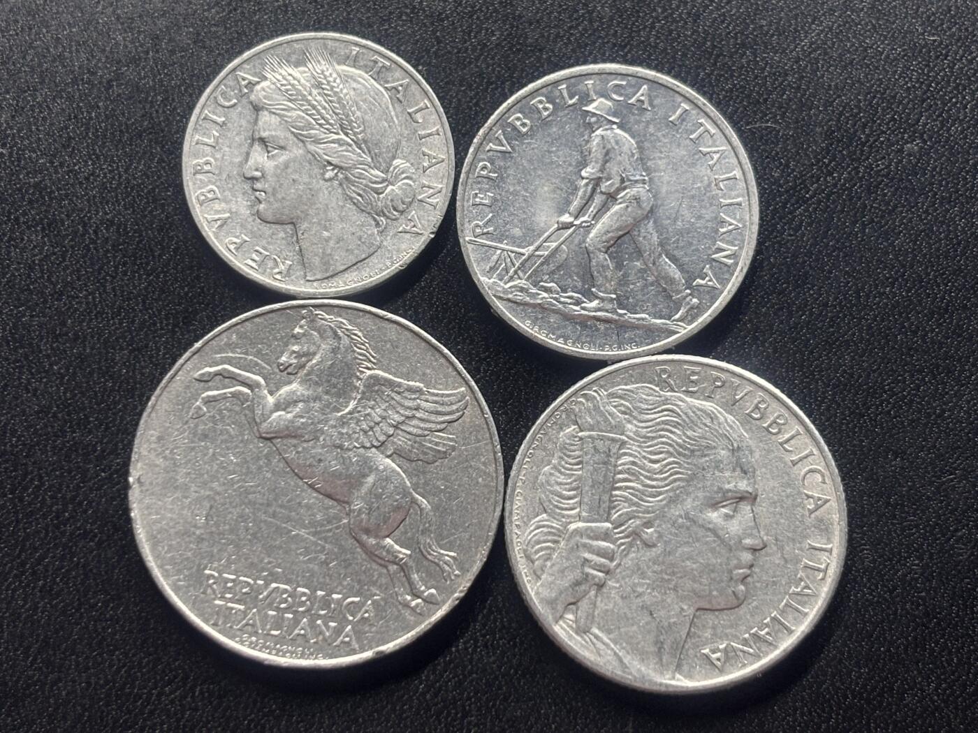 邮泉阁限时拍卖第三十四场 圣马力诺、梵蒂冈、意大利硬币专场（硬币在国外。请付邮费6元。） 意大利1948年4枚