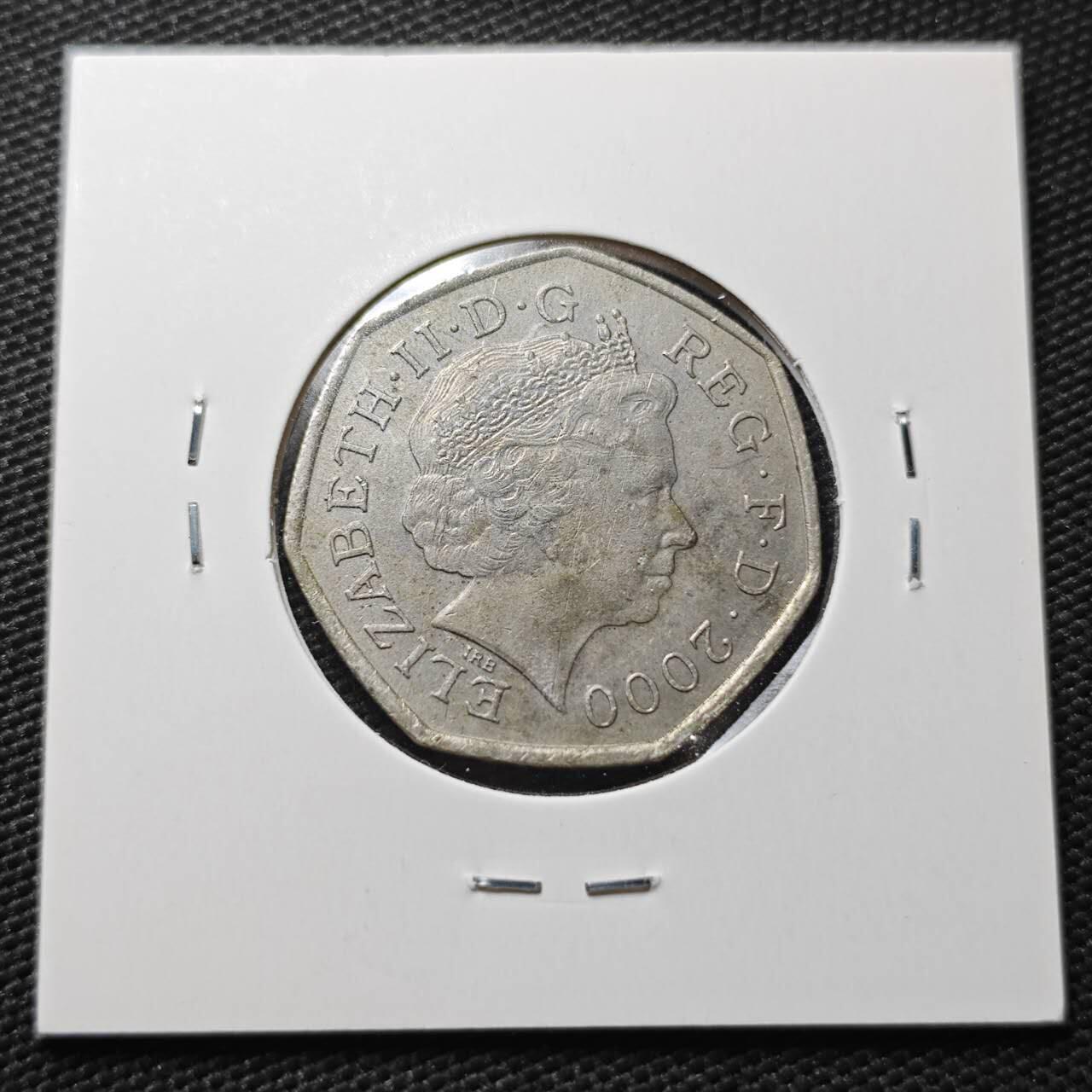 KK钱币收藏小铺  第362场  2月预留时间 周末发货  英国50便士纪念币