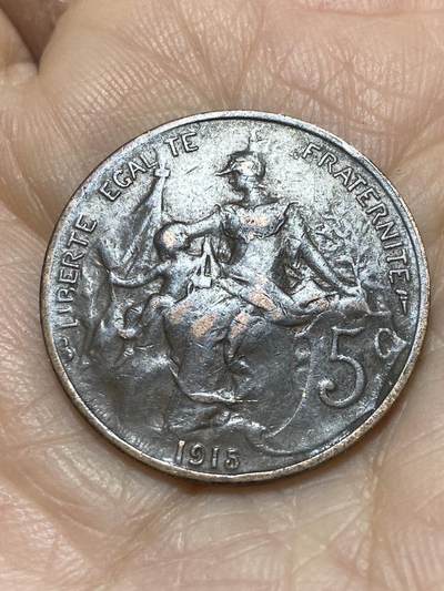 2025年第一百二十一场(总第一百四十七场）外国好品散币(免佣金) - 法兰西第三共和国1915年5生丁