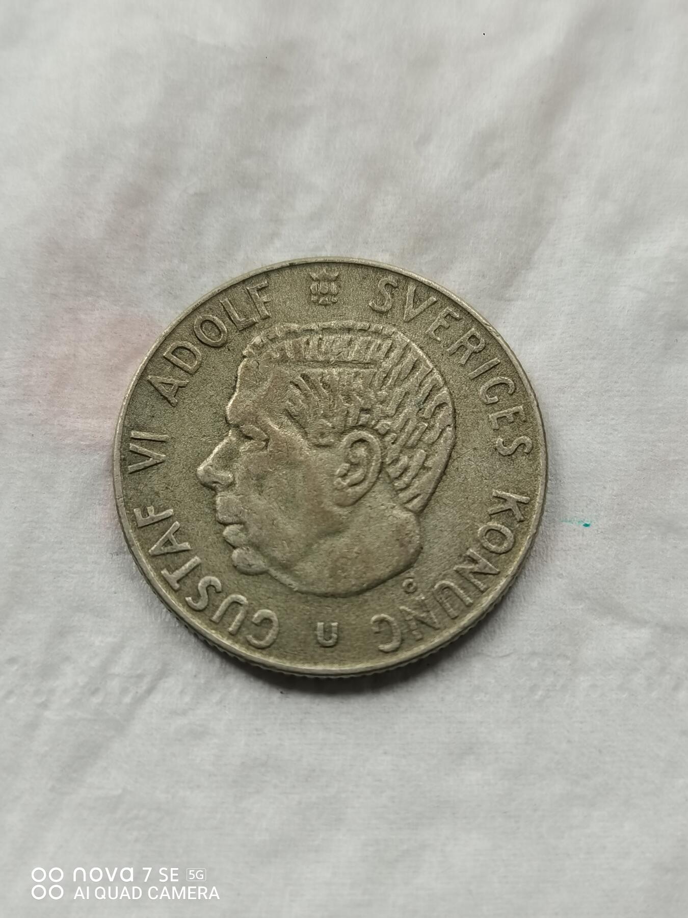 外国银币 63年瑞典1克郎银币