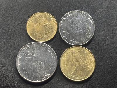 邮泉阁限时拍卖第三十四场 圣马力诺、梵蒂冈、意大利硬币专场（硬币在国外。请付邮费6元。） - 梵蒂冈教宗若望保禄二世1979-1980年4枚