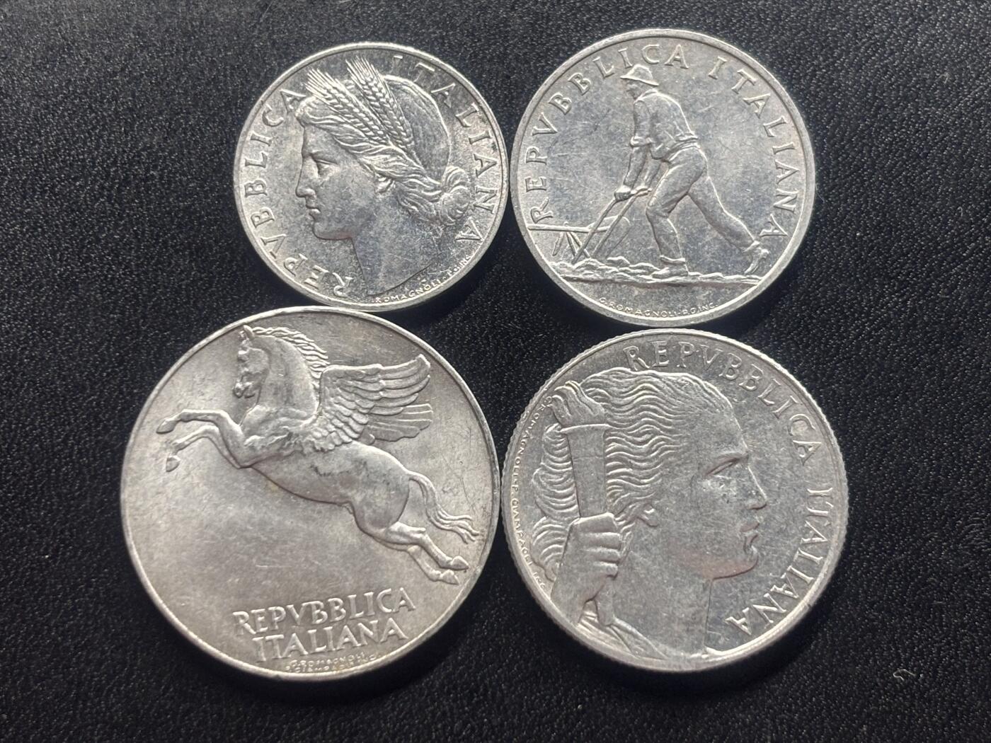 邮泉阁限时拍卖第三十四场 圣马力诺、梵蒂冈、意大利硬币专场（硬币在国外。请付邮费6元。） 意大利1950年4枚