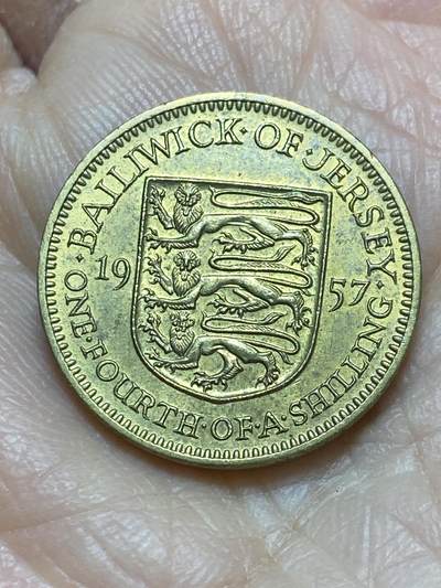 2025年第一百二十一场(总第一百四十七场）外国好品散币(免佣金) - 英属泽西岛🇯🇪1957年1/4先令