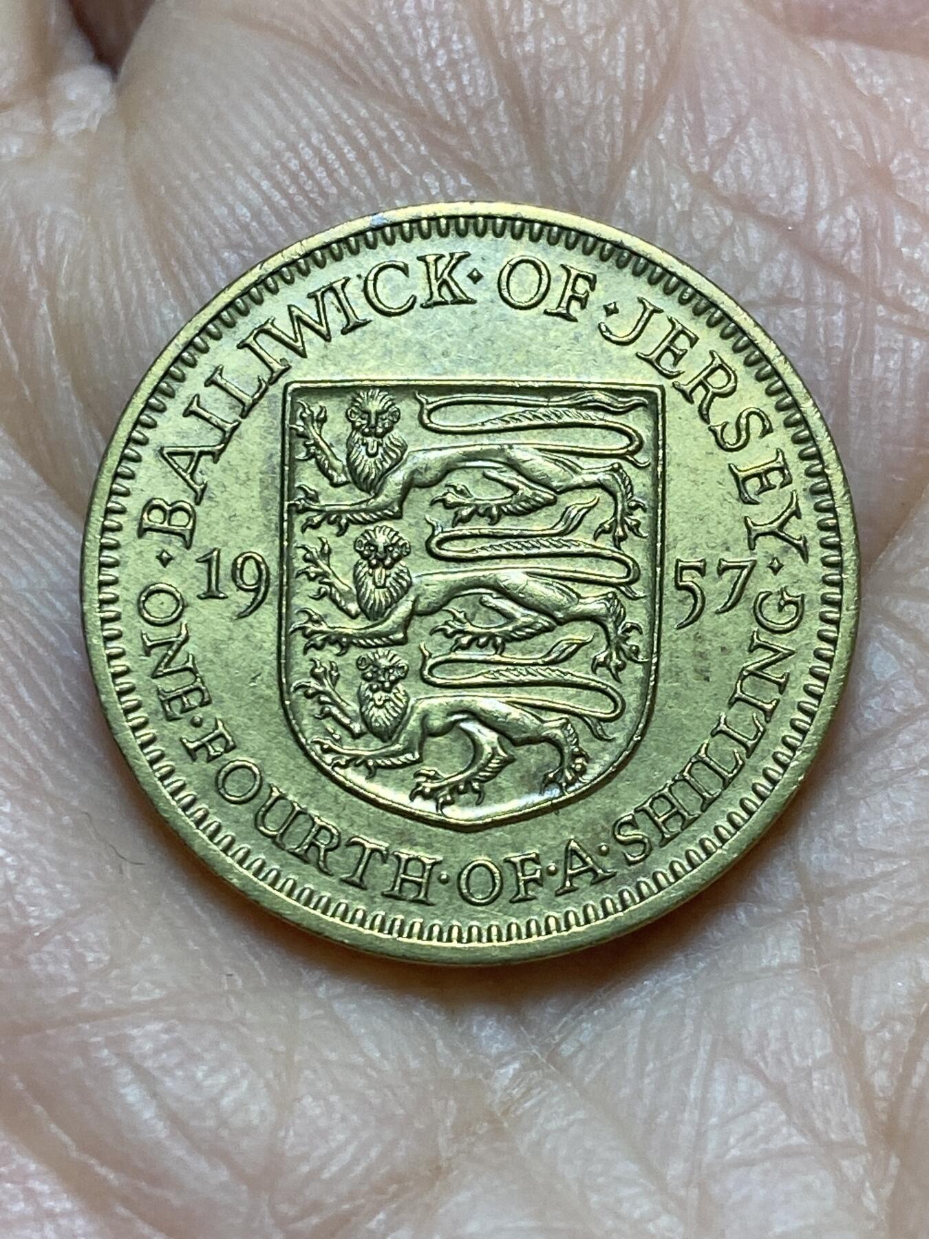 2025年第一百二十一场(总第一百四十七场）外国好品散币(免佣金) 英属泽西岛🇯🇪1957年1/4先令