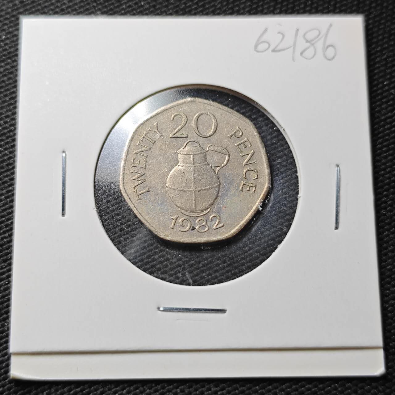 KK钱币收藏小铺  第362场  2月预留时间 周末发货  1982根西20分