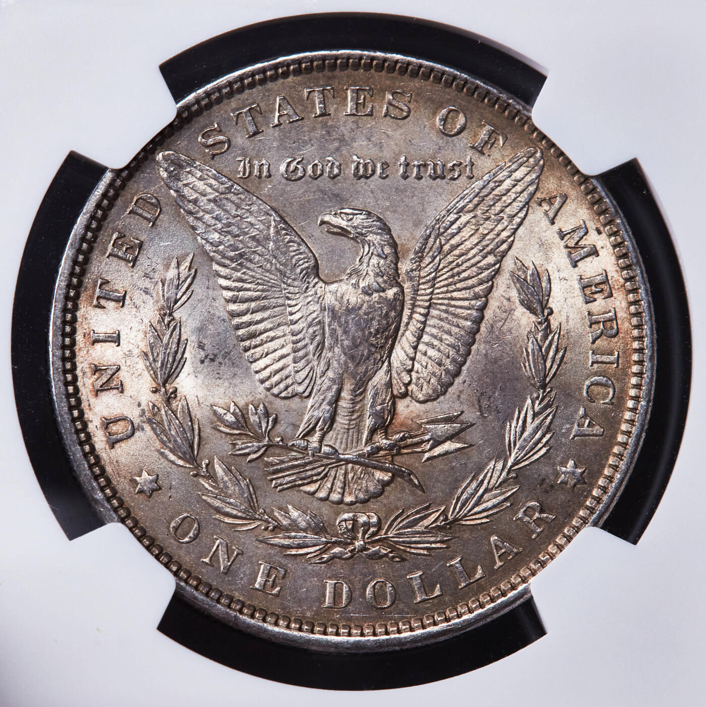 【俄甄集藏】2025年(044)11-12星期三晚 19:30 全场包邮 美国1898年摩根1美元大银币，NGC MS62，双面黄油彩，转光品相