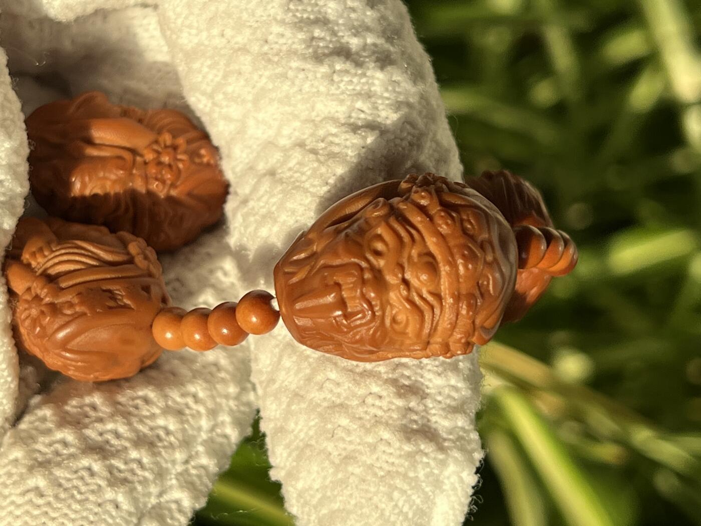 零元拍：橄榄核雕女财神扎基拉姆四不手捻