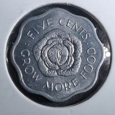 沼泽如烟--第888场 - 塞舌尔1972年五分FAO纪念币