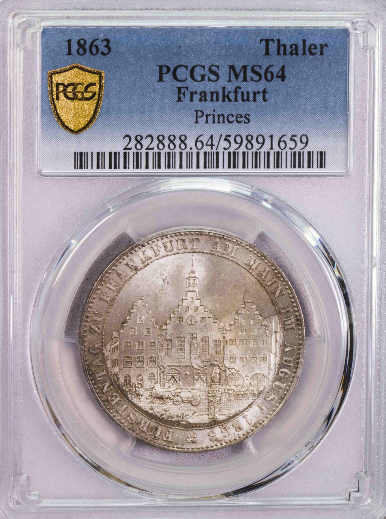 PCGS-MS64 1863法兰克福王子会议泰勒 BU