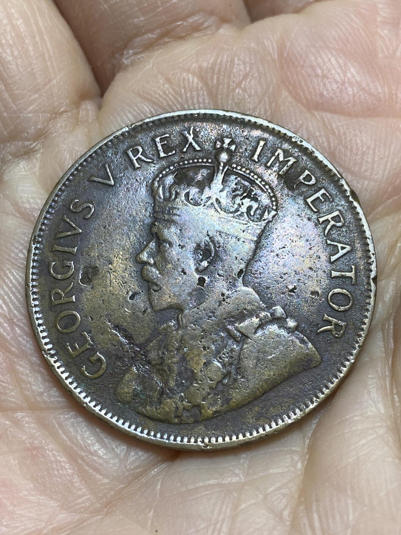 2025年第一百二十一场(总第一百四十七场）外国好品散币(免佣金) 少见–英属南非1929年1便士(乔治五世第二版)