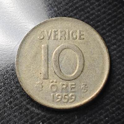 KK钱币收藏小铺  第363场  2月预留时间 周末发货 -  1959瑞典10欧尔银币