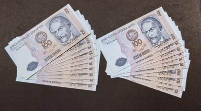 北京马甸外国币专卖第146期，外国纸币币专场，陆续上拍，欢迎关注 - 秘鲁100纸币20张全新部分角微卷