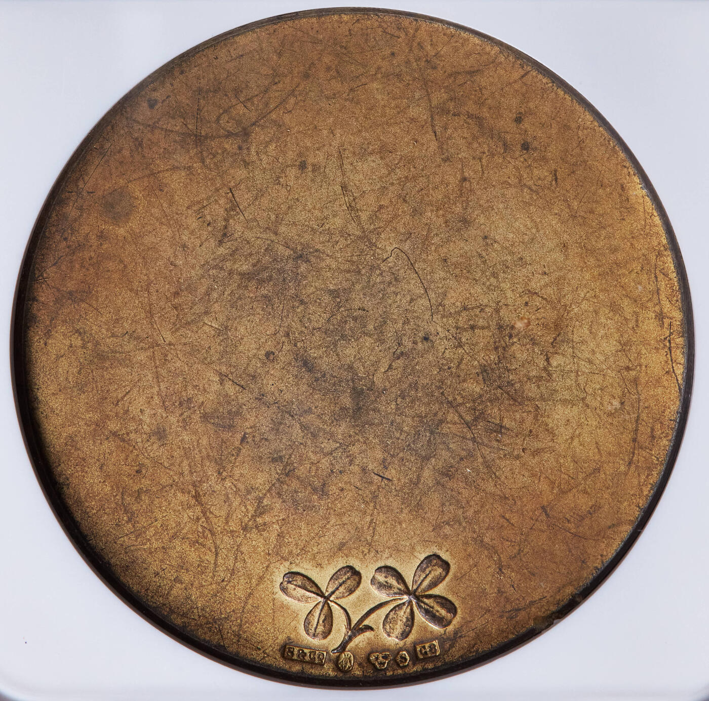 【俄甄集藏】2025年(044)11-12星期三晚 19:30 全场包邮 瑞典19世纪畜牧业推广牧羊镀金大银章，NGC MS62，高浮雕，直径45mm