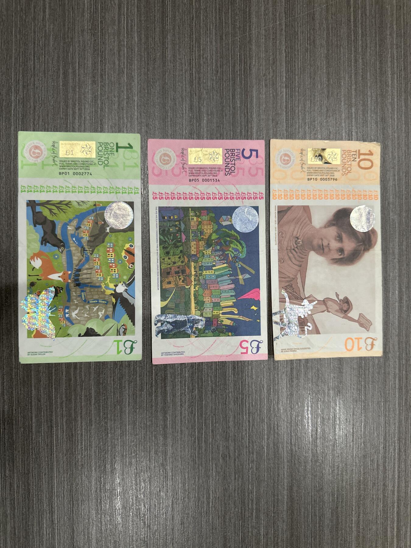 杂币连体钞 英国布里斯托尔英镑流通品 稀少品