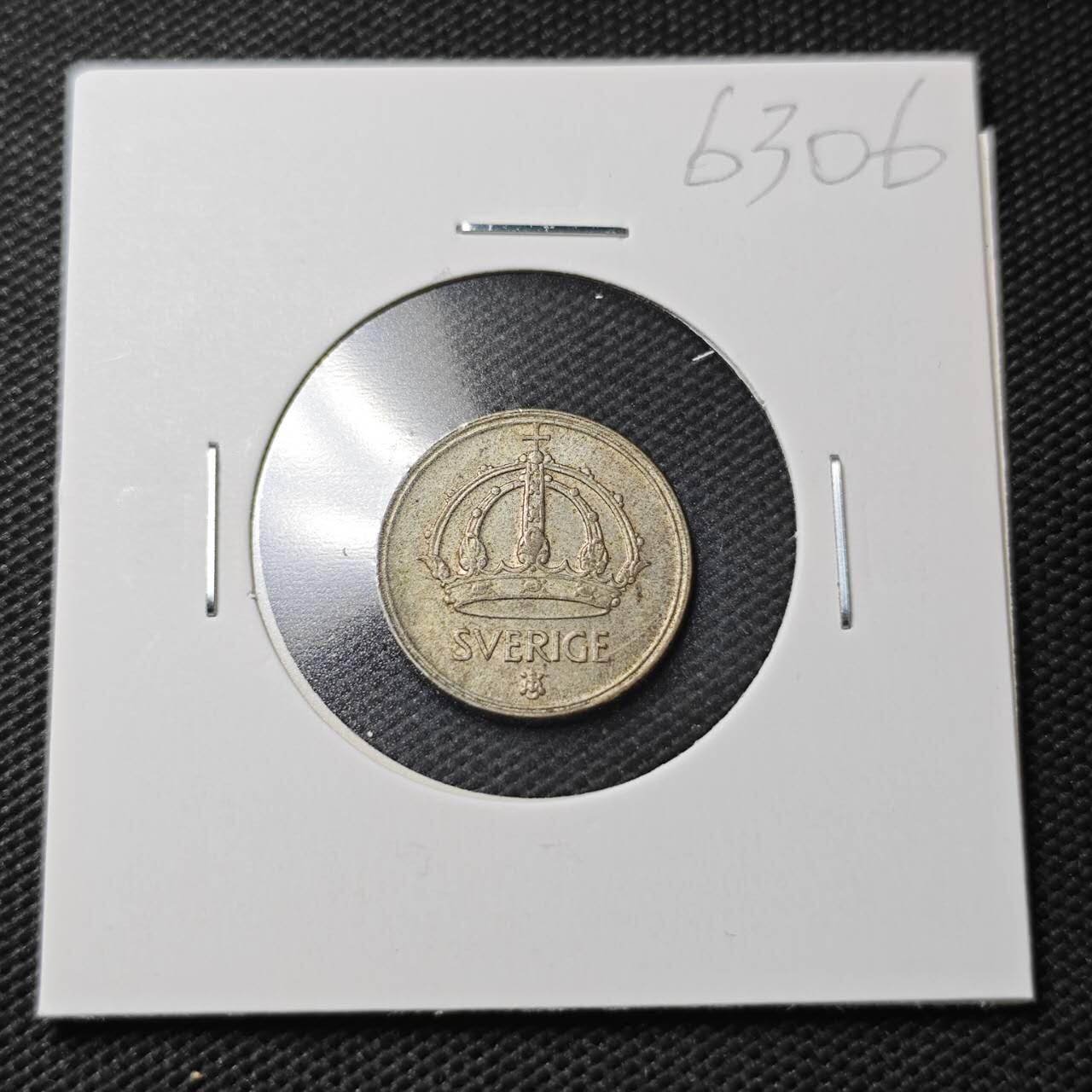 KK钱币收藏小铺  第363场  2月预留时间 周末发货  1945瑞典25欧尔银币