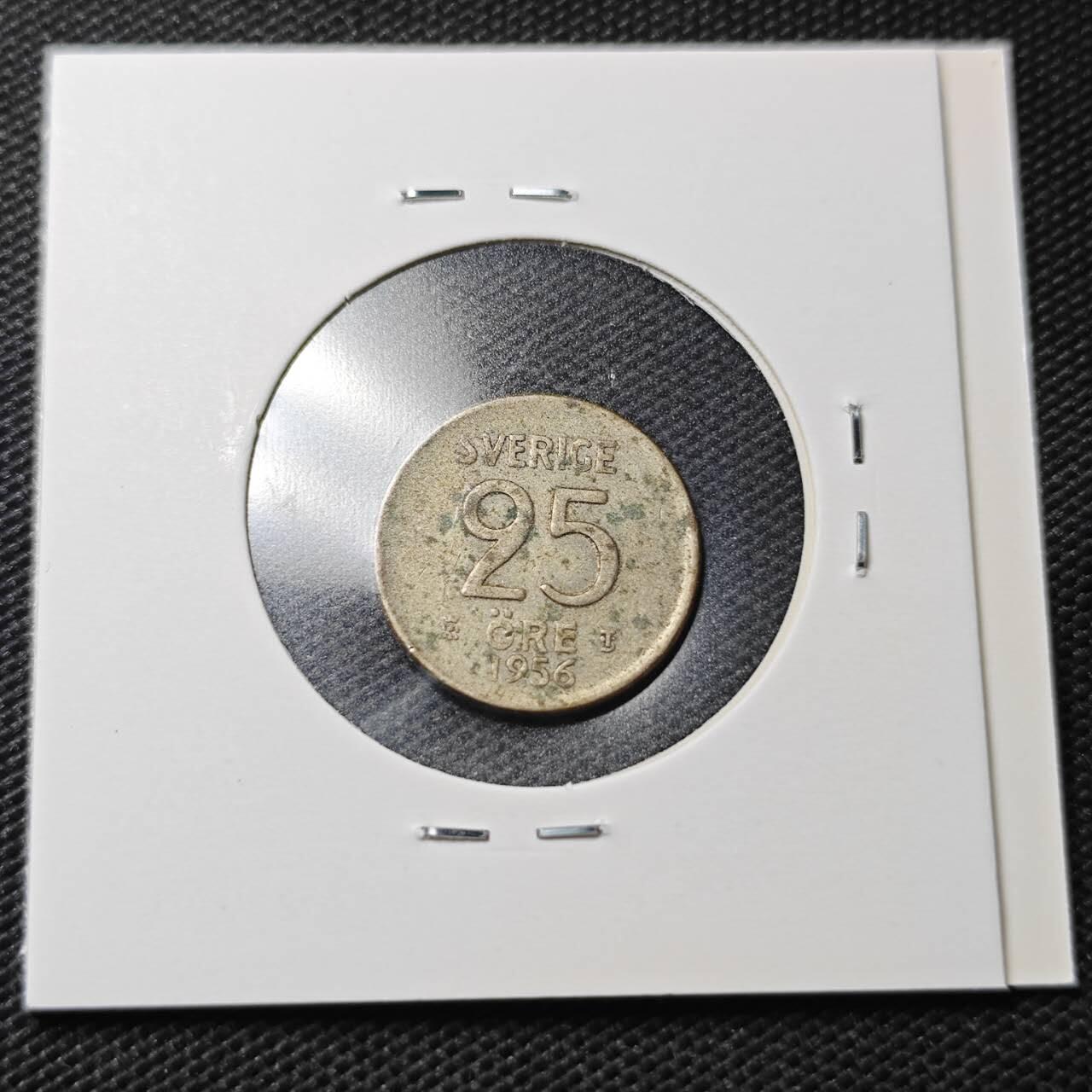 KK钱币收藏小铺  第363场  2月预留时间 周末发货  1956瑞典25欧尔银币