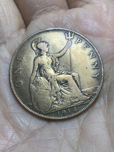 2025年第一百二十一场(总第一百四十七场）外国好品散币(免佣金) - 英国🇬🇧1914年1便士(乔治五世第一版)