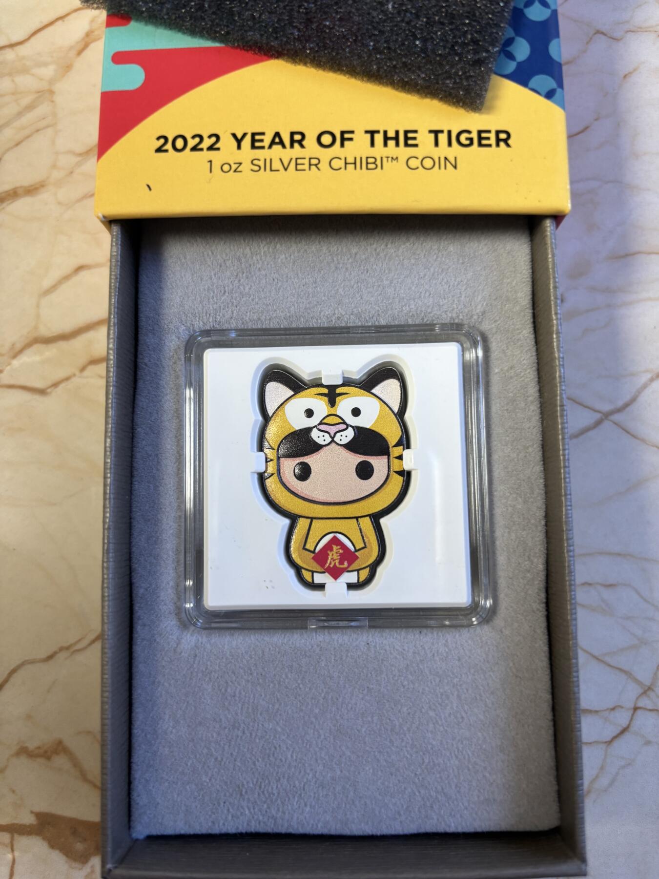 第180期拍卖【长期征集拍品】【北京币展专场】 纽埃2022年Chibi中国生肖系列虎年1盎司纪念彩银币，999银，发行2000枚