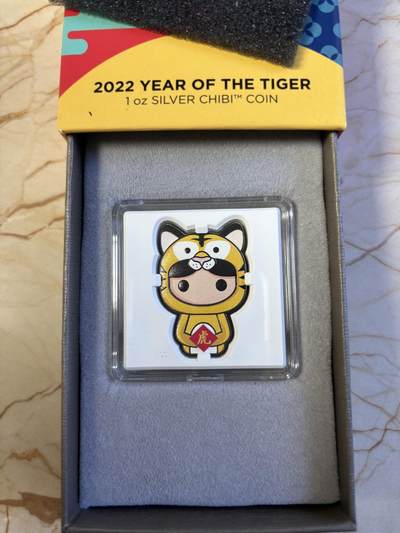 第180期拍卖【长期征集拍品】【北京币展专场】 - 纽埃2022年Chibi中国生肖系列虎年1盎司纪念彩银币，999银，发行2000枚