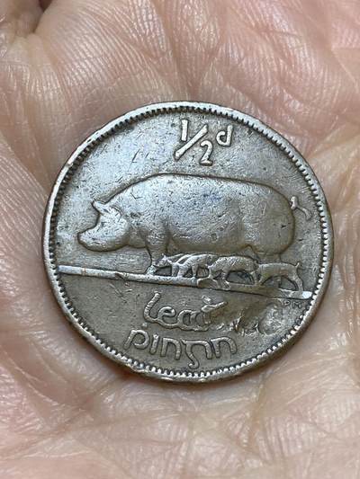 2025年第一百二十一场(总第一百四十七场）外国好品散币(免佣金) - 爱尔兰🇮🇪1942年1/2便士(共和国时期第一套)