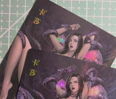 C先生卡牌 第15期 元集纪·刷子签·罐儿签·毒瘤签(持续收拍品中...) - 【纱布闪】冰狗卡牌《卡莎》双服饰 艺术卡