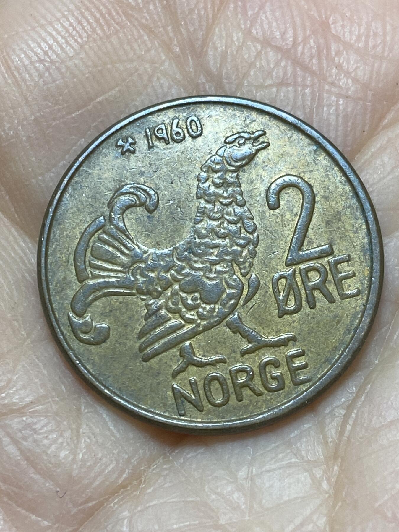 2025年第一百二十一场(总第一百四十七场）外国好品散币(免佣金) 挪威🇳🇴1960年2欧尔(奥拉夫五世第一套)