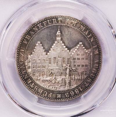 PCGS-MS66 1863法兰克福王子会议泰勒 超级完美品 - PCGS-MS66 1863法兰克福王子会议泰勒 超级完美品