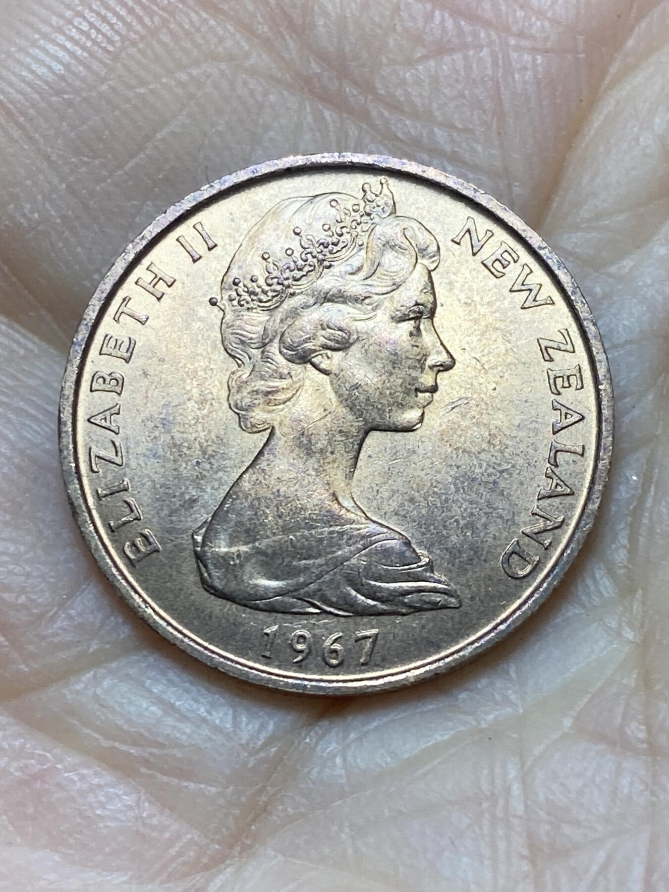 2025年第一百二十一场(总第一百四十七场）外国好品散币(免佣金) 好品–新西兰🇳🇿1967年2分(伊丽莎白二世中年花冠)