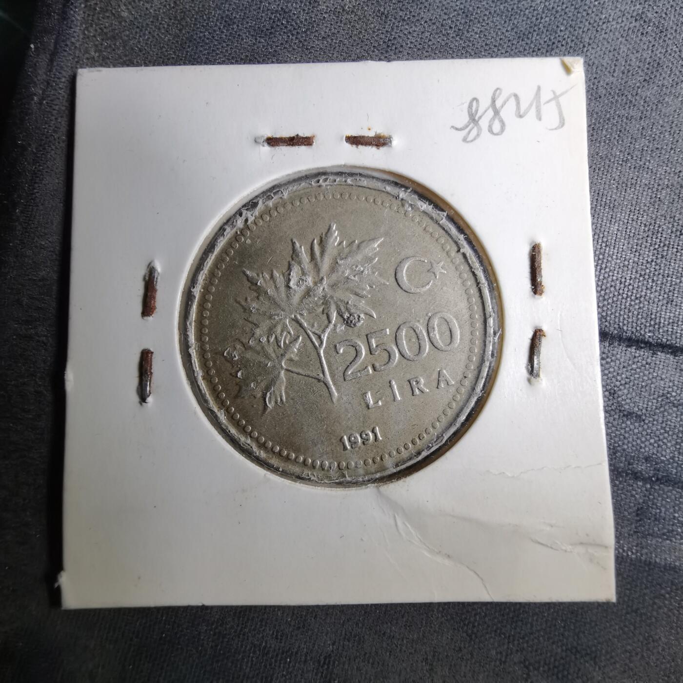 沼泽如烟--第888场 土耳其1991年2500里拉