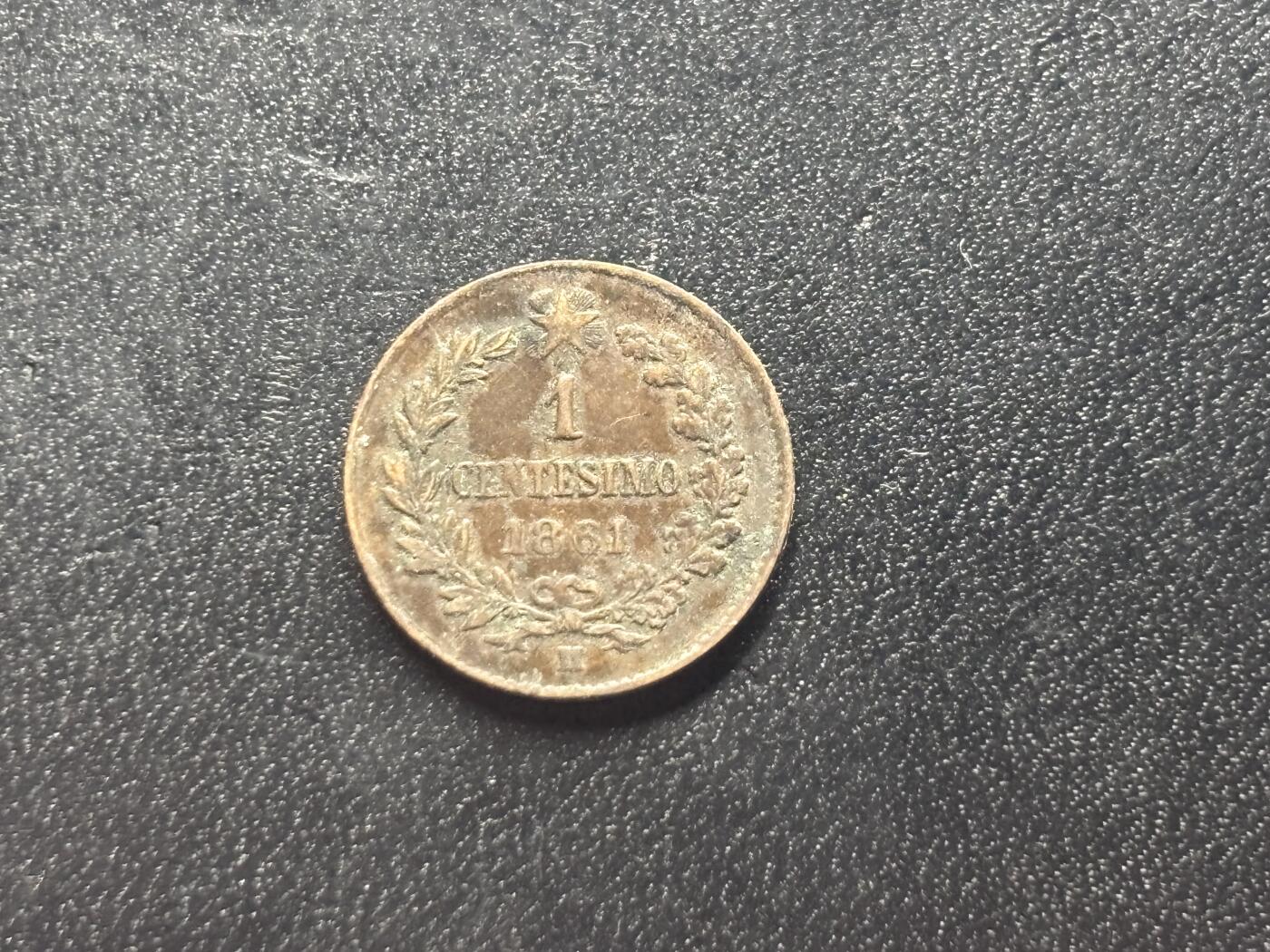 邮泉阁限时拍卖第三十四场 圣马力诺、梵蒂冈、意大利硬币专场（硬币在国外。请付邮费6元。） 意大利王国维克托·伊曼纽尔二世1861年1分M版