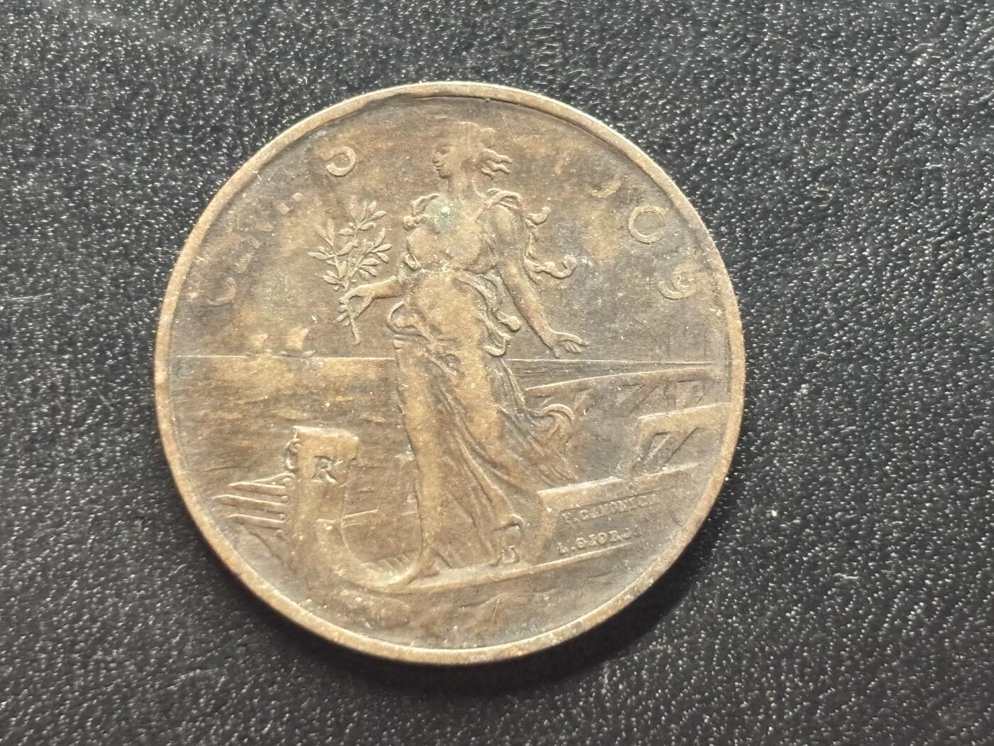 邮泉阁限时拍卖第三十四场 圣马力诺、梵蒂冈、意大利硬币专场（硬币在国外。请付邮费6元。） 意大利王国维克托·伊曼纽尔三世1909年5分