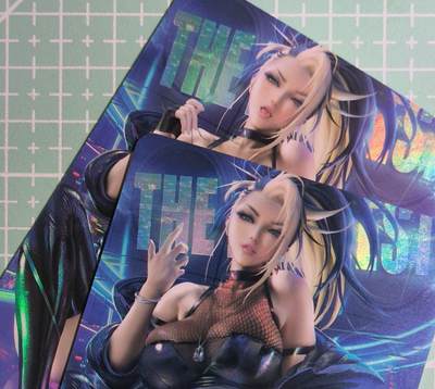 C先生卡牌 第15期 元集纪·刷子签·罐儿签·毒瘤签(持续收拍品中...) - 【彩闪】冰狗卡牌《阿卡丽》双服饰 艺术卡