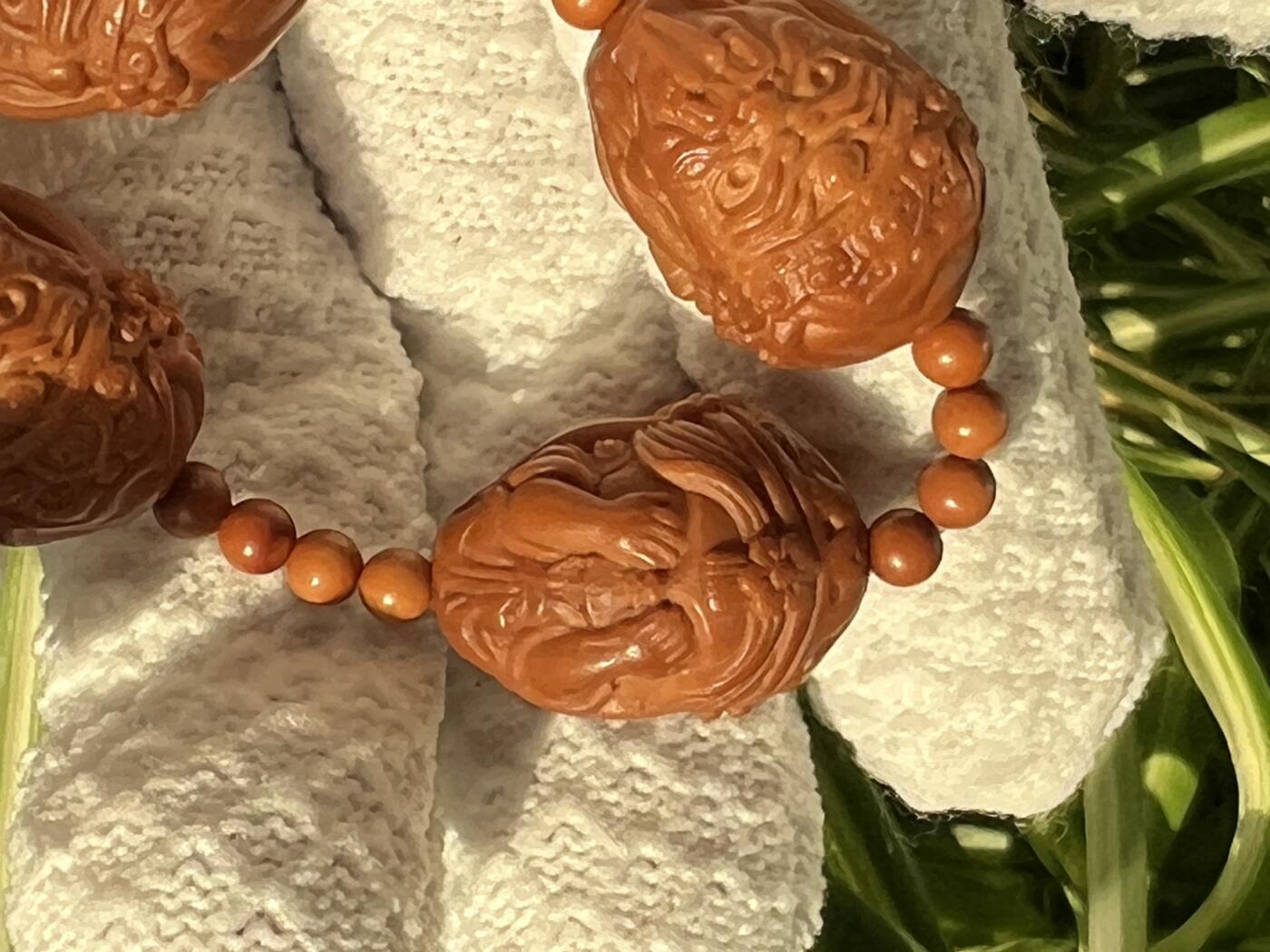 零元拍：橄榄核雕女财神扎基拉姆四不手捻