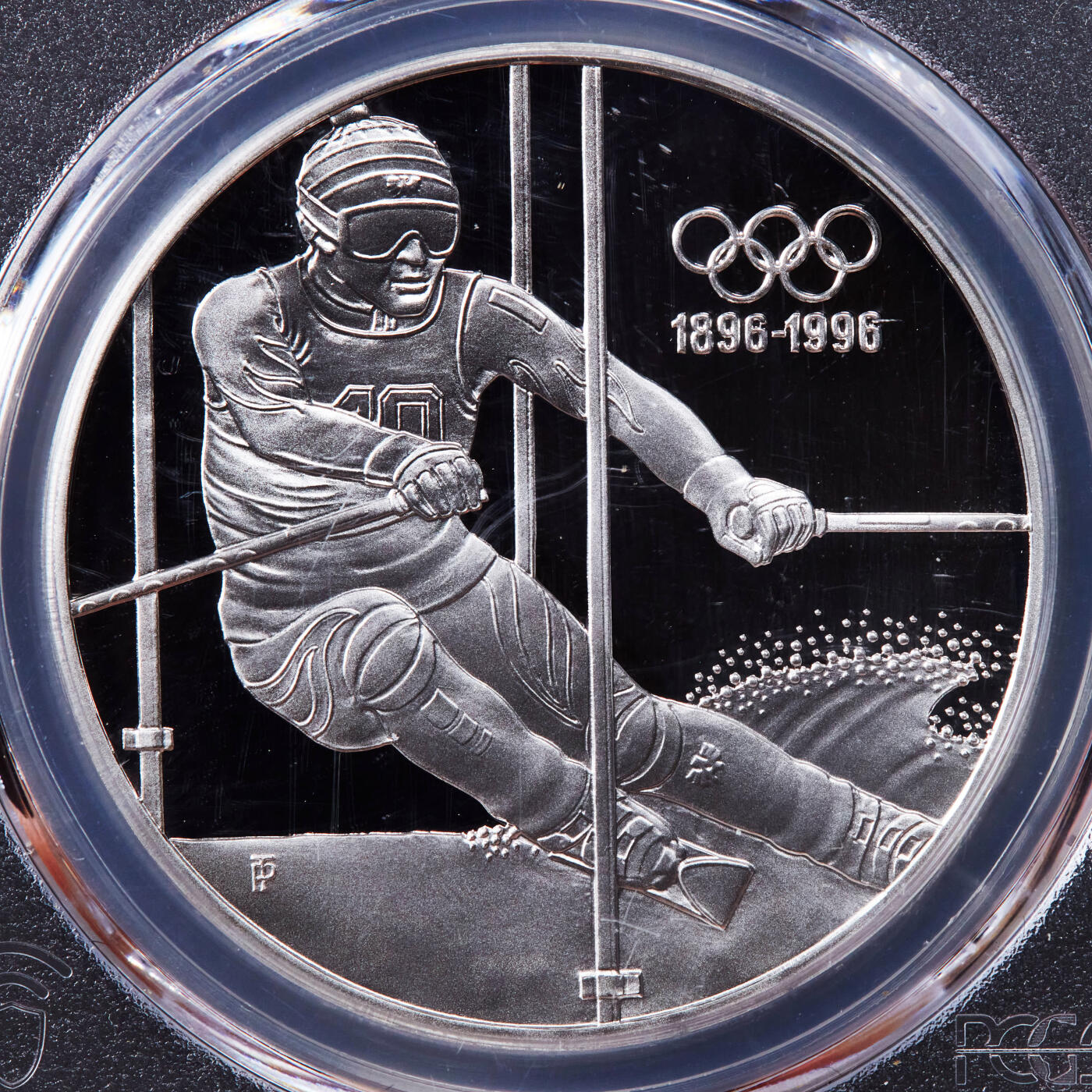 【俄甄集藏】2025年(044)11-12星期三晚 19:30 全场包邮 奥地利1995年纪念奥运百年-冬奥会高山滑雪200先令精制大银币，PCGS PR70DC，重33.63克，92.5%银，获奖币