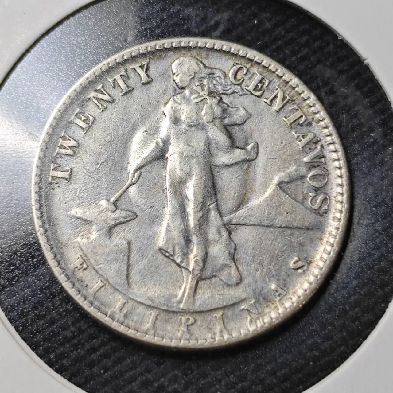 KK钱币收藏小铺  第363场  2月预留时间 周末发货  1945美属菲律宾20分银币